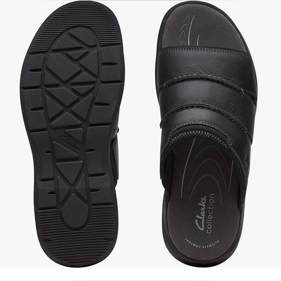 Clarks Men\'s Walkford Flat Black Sandals main image 4